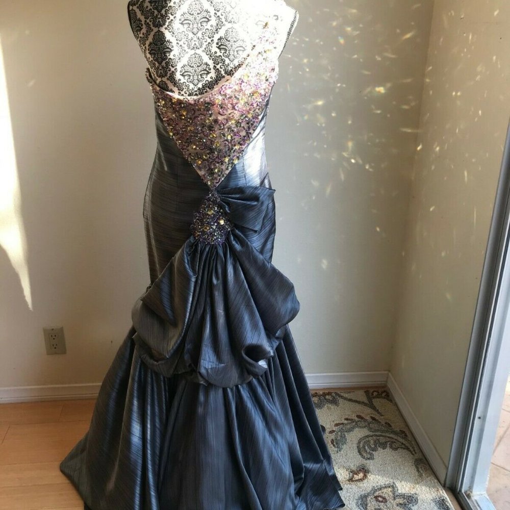Gorgeous grey silver M Sottero rhinestondress